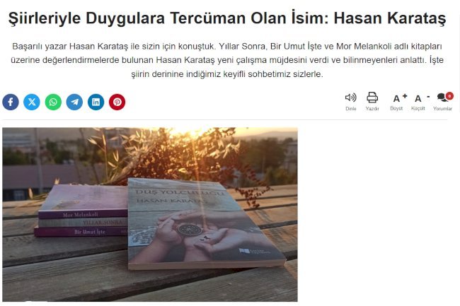 Şiirleriyle Duygulara Tercüman Olan İsim: Hasan Karataş