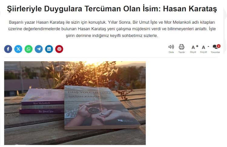 Şiirleriyle Duygulara Tercüman Olan İsim: Hasan Karataş